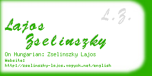 lajos zselinszky business card